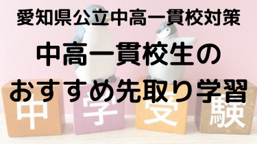 【時習館中】愛知県公立中高一貫校生が高校内容を先取りする勉強法