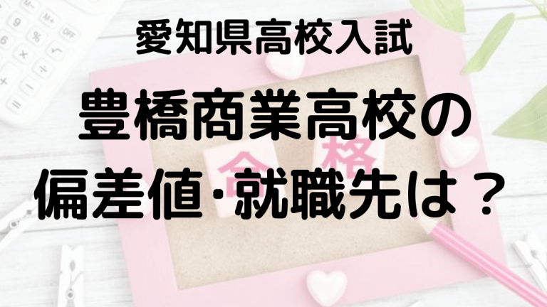 豊橋商業高校入試情報 偏差値、内申点、就職先、ボーダーラインを示す画像